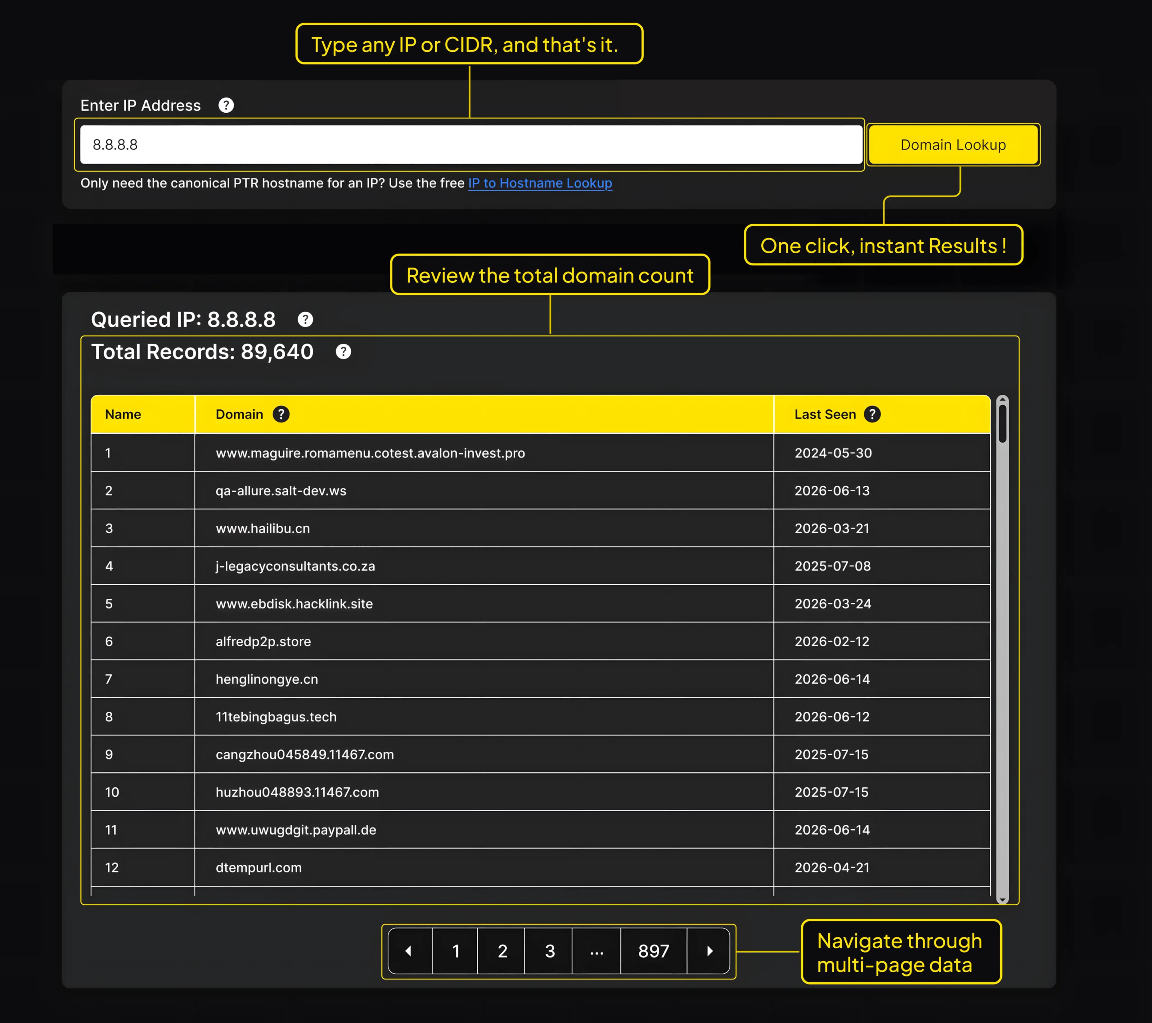 How to use the IP to Domain tool?